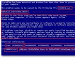 Что делать при появлении синего экрана или автоматической перезагрузки компьютера Расшифровка кодов bsod windows 7